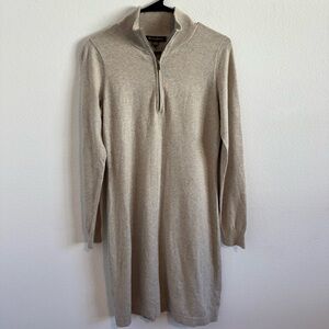 Tommy Bahama Women’s Beige Collared Sweater Dress Size Small Petite